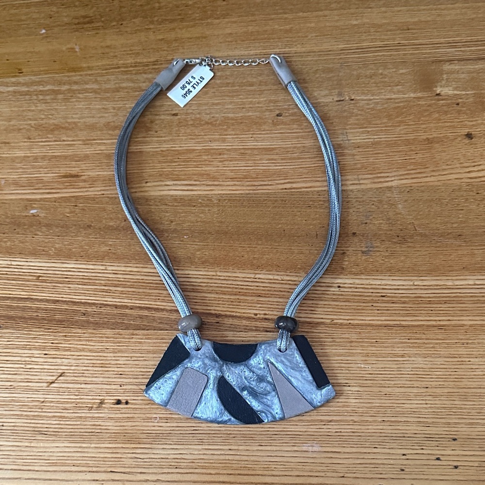 Chic Silver and Black Statement Necklace